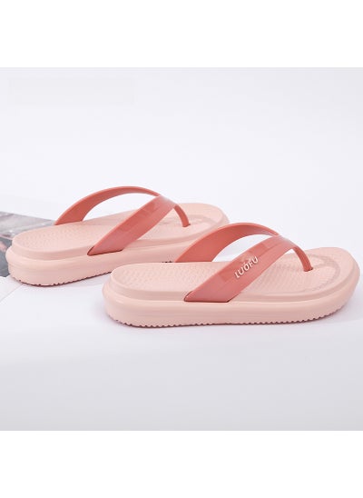 اشتري Fashion Thick-Soled Flip Flops for WomenPeach Peach في الامارات