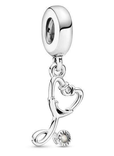 Buy PANDORA Stethoscope Heart Charm Made of Sterling Silver and Cubic Zirconia in UAE