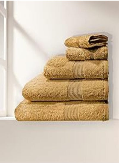 اشتري Cotton Towel Model R12 - Size: 50 cm x 100 cm - Color: Beige - Made In Egypt. في مصر