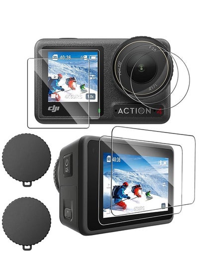 Buy Screen Protector for DJI OSMO Action 4 Camera - Includes Tempered Glass LCD Display Film Lens Protector and Silicone Lens Cap Cover 0.3mm 9H Hardness Anti-Scratch Anti-Bubble (6+2 Pack) in UAE