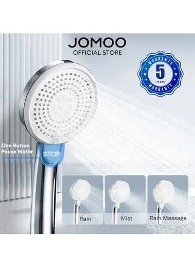 Buy High Pressure Shower Head with 3 Spray Modes, Water Saving Shower Head with ON/OFF Pause Switch, Anti-clog Nozzles Handheld Showerhead in UAE