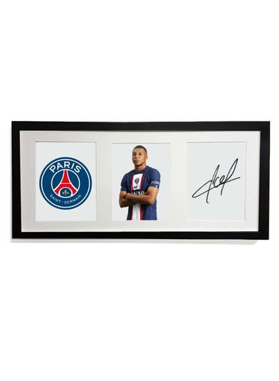 Buy Kylian Mbappe Psg Autographed Poster With Frame 50x23 cm in UAE