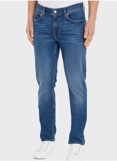 Buy Mid Wash Straight Jeans in Saudi Arabia