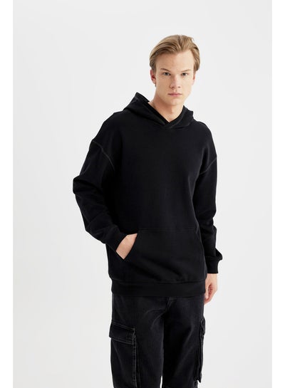 Buy Man Comfort Fit Hooded Long Sleeve Knitted Sweat Shirt in Egypt