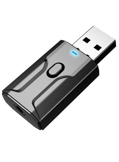 Buy USB Bluetooth Adapter 5.0 Receiver Transmitter, PC Desktop Laptop Computer Internet Function Connected to Mobile Phone Wireless Headset Mouse Keyboard(Black) in Saudi Arabia