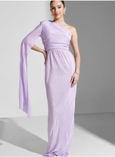 Buy Hadia Ghaleb One Shoulder Shimmer Gown in Saudi Arabia