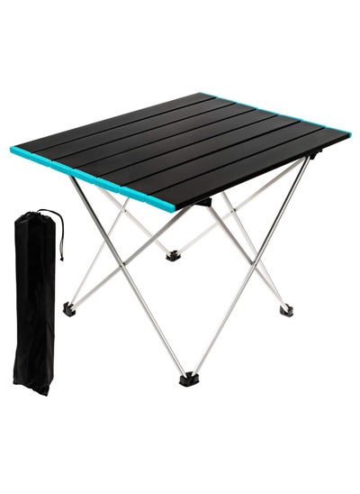 اشتري Portable Camping Table - Ultralight Small Folding Table with Aluminum Table Top and Carry Bag, Beach Table for Outdoor, Picnic, BBQ, Cooking, Home Use(Black)) في الامارات