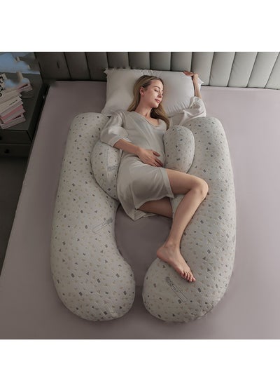 Buy Pregnancy Pillows for Sleeping U-Shape Full Body Pillow and Maternity Support - for Back, Hips, Legs, Belly for Pregnant Women with Removable Washable Velvet Cover in UAE