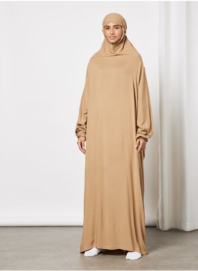 Buy Praying Dress In Plain Colour And Attached Veil in Saudi Arabia