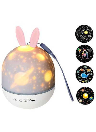 Buy Kids Night Light Bedside Lamp Nursery, Rechargeable Star Projector With Timer And Music in UAE