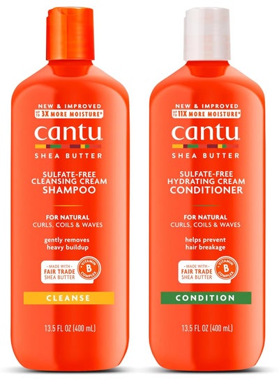 Buy Cantu Shea Butter Sulfate Free Creamy Shampoo and Conditioner Set, 13.5 fl oz (Pack of 2) in Saudi Arabia