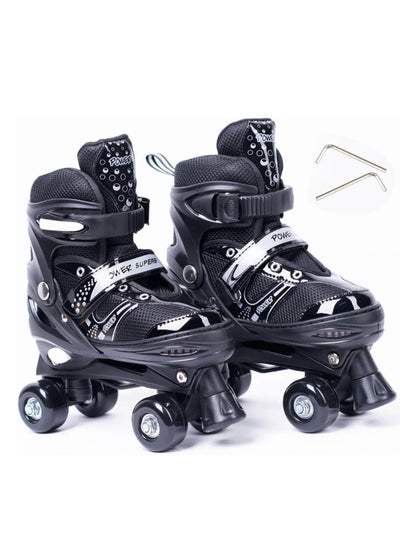 Buy Kids Unisex Adjustable Four Wheel Roller Skating Shoes With Stopper Making it Easier for kids to Balance in UAE