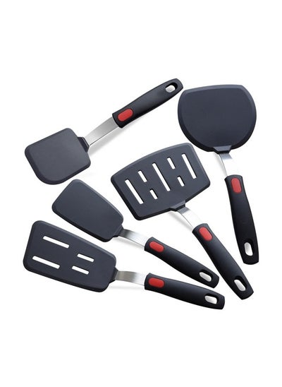 Buy 5-Pack Silicone Spatula Turner, Spatulas Silicone Set for Nonstick Cookware, 600°F Heat Resistant Kitchen Cooking Utensils Set for Egg, Pancake Dishwasher Safe in Saudi Arabia