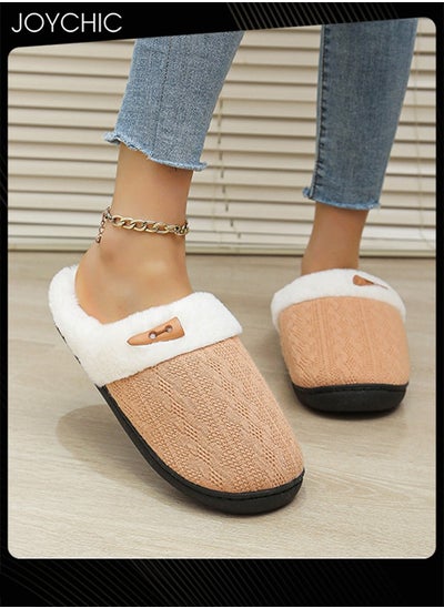 Buy Simple Autumn and Winter Bedroom Non-slip Warm Slipper for Women in Saudi Arabia