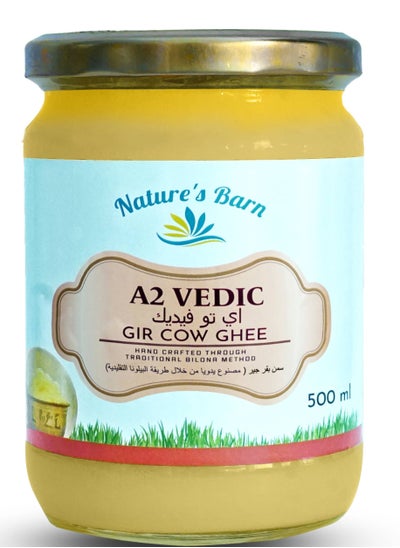 Buy A2 Vedic Gir Cow Ghee 500ml Traditional Bilona Method Free Grazing Grass Fed Cows in UAE