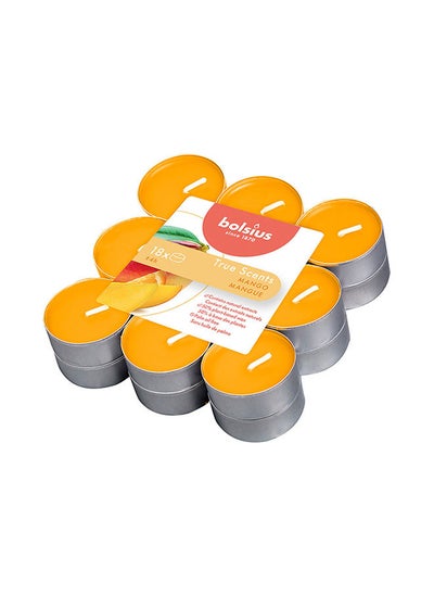 Buy Pack of 18 True Scented Mango Tealight Candles in UAE