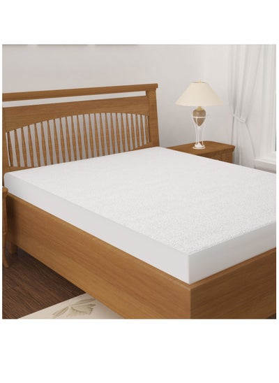 اشتري Story@Home Bed Covers Queen Size, Mattress Protector White, Terry Cotton 78 X 60 Inches في الامارات