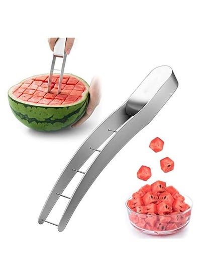 Buy Stainless Steel Watermelon Slicer, Cube Cutter Corer Fruit Vegetable Tools, Quickly Safe Cutter Slicer, Knife Melon Baller for Kitchen Gadget in Saudi Arabia