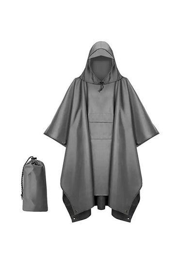 Buy Waterproof Poncho Adult, Lightweight Reusable Rain Poncho Adult Waterproof for Outdoor Hiking Camping Cycling Traveling Waterproof Raincoat with Emergency Grommet Corners in UAE