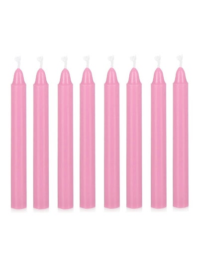 اشتري Set of 8 Pillar Candles Pink في السعودية