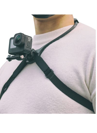 اشتري SYOSI Neck Holder Mount for Gopro Chest Strap Mount Harness Compatible for GoPro Hero 11 10 9 8 7 6 5 Black DJI Osmo Action 3 2 Insta 360 ONE R and Most Action Cameras في الامارات