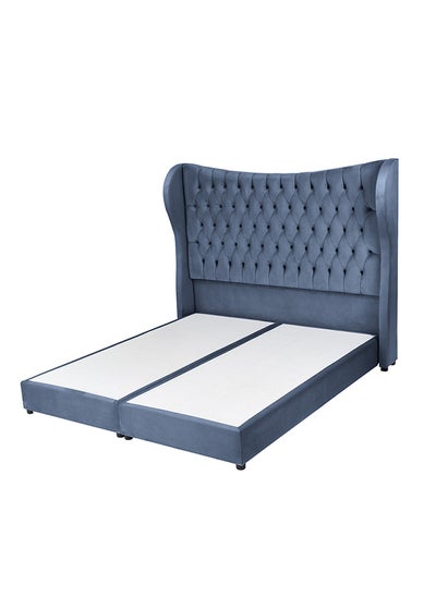 Buy Shasho | Velvet Bed Frame - Dark Blue in Saudi Arabia