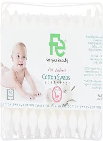 Buy Fe Baby Cotton Swabs Natural Softness 60 swabs (2) in Egypt