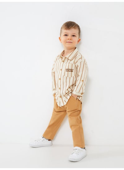 Buy Long Sleeve Mickey Mouse Embroidered Baby Boy Shirt and Trousers 2-pack in Egypt