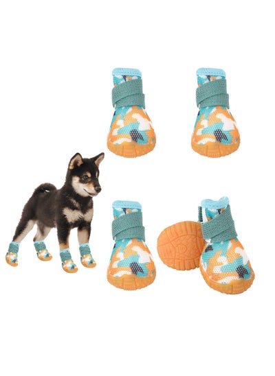 Buy Dog Boots Paw Protector, 4Pcs Breathable Dog Paw Protector, for Injured Paws Anti Slip Dog Shoes, Dog Walking Boots, for Small, Medium Dogs Boots Comfortable Paw Protection for Pet Puppy in UAE