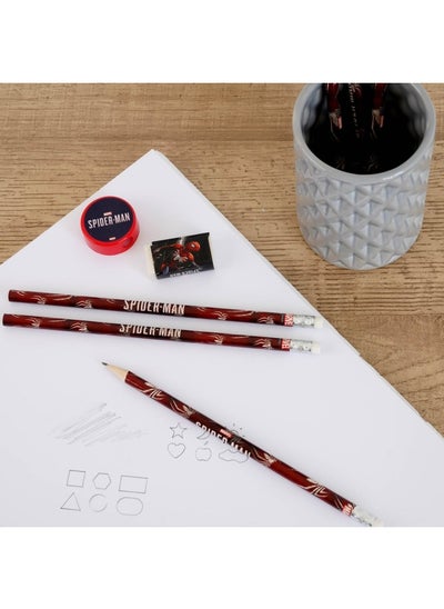 Buy Spiderman 8 Piece Pencil Set - Red in UAE