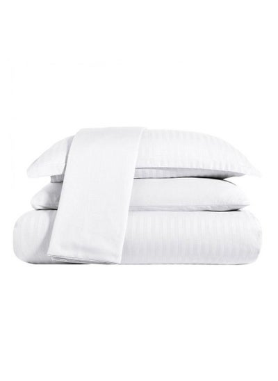 Buy Hotel Double Duvet Cover Set Without Filler White in Saudi Arabia