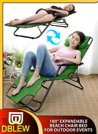 Buy Adjustable Folding Reclining Lounge Chair Zero Gravity Beach Chair Outdoor and Indoor Sun Lounger Bench Lying Bed Compact Foldable For Pool Side Patio Beach Picnic Camping Garden Balcony Relaxation in UAE