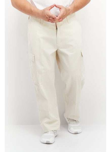 اشتري Men Regular Fit Solid Cargo Pant, Beige في الامارات