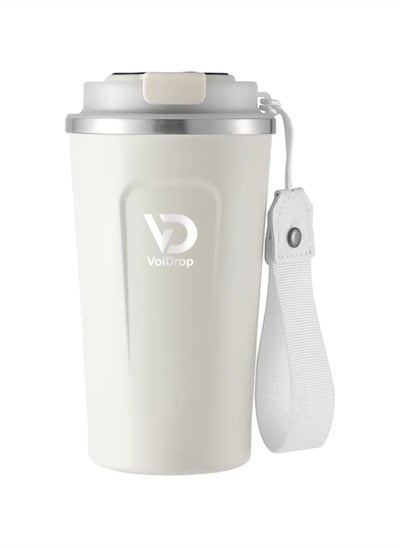 Buy Voidrop-Travel cups-16oz Tumbler - Coffee Travel Mug Spill Proof with Lid - hot beverage-travel mug-thermal mug-Coffee Cups for Keep Hot/Ice Coffee (White 500ML) in UAE