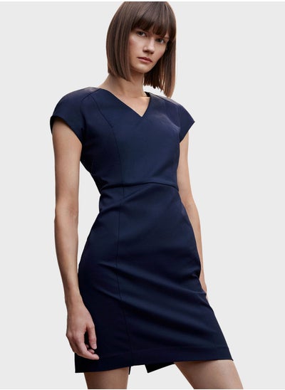 Buy V-Neck Knitted Dress in Saudi Arabia