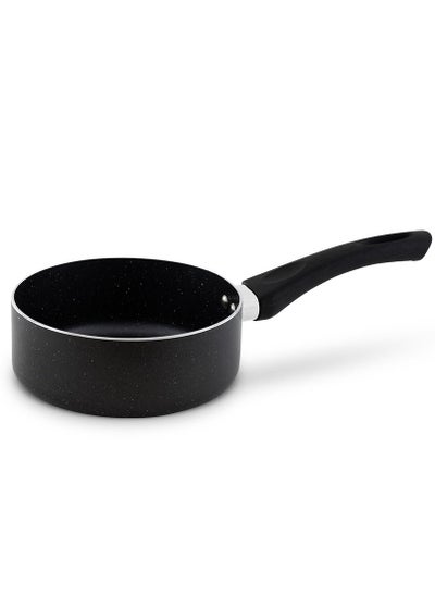 اشتري 16CM Granite Gray Milk Pan with Glass Lid - PFOA Free, Dishwasher Safe, for Everyday Cooking في السعودية