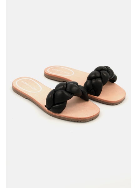 Buy Women Nellie Braid Slip On Flats, Black in Saudi Arabia