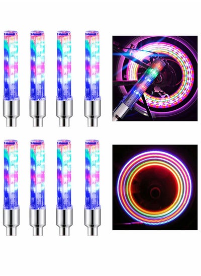 اشتري Bike Wheel Lights, Bike Tire Valve Lights, Waterproof Bicycle Wheels Lights, Safety with Batteries, for Motorcycle Bicycle to Ride at Night, 8 Pieces في الامارات