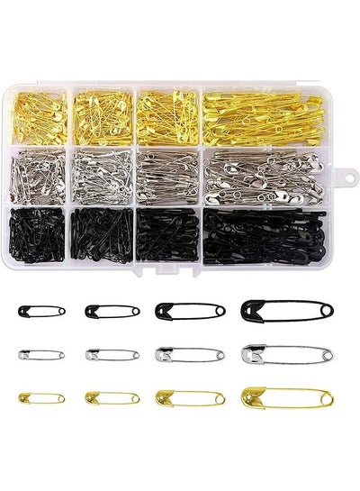 Buy Safety Pins 600pcs Large Safety Pins Heavy Duty 4-Sizes in 3 Colors for Clothing Fabric Arts Quilting Blankets Upholstery and DIY Craft Accessories in UAE