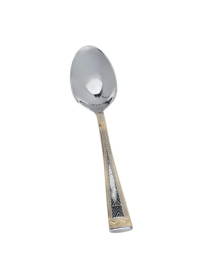 Buy Silver Tea Spoon Set Triangle Pattern with Gold 6 Pieces in Saudi Arabia