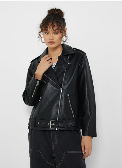 Buy Zippered Leather Jacket in Saudi Arabia