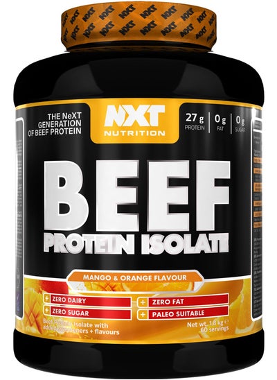 Buy Beef Protein Isolate Zero Dairy Mango Orange 60 Servings 1800g in UAE