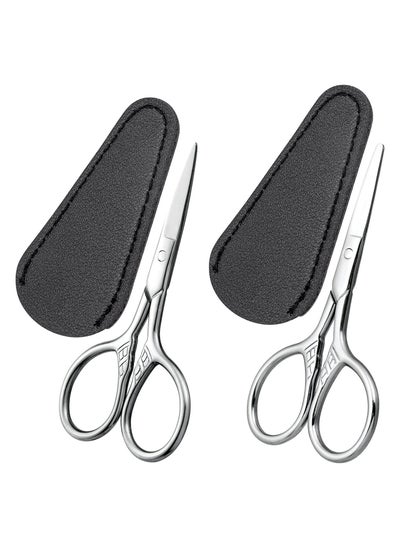 اشتري Eyebrow Scissors Small Scissors Nose Hair Scissors for Hair Eyebrows Nose Hair Beard Eyelashes Cuticle Stainless Steel Fine Straight Tip Nose Hair Scissors 1 round 1 pointed head في الامارات