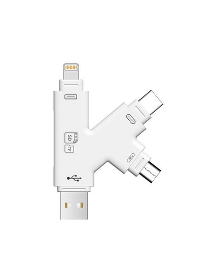 Buy 4-in-1 Multi-Functional High-Speed Card Reader for AppleNK-909 white NK-909 white in Saudi Arabia