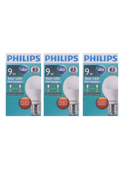 Buy LED Bulb (6500k White  9w  3 Pieces) in Egypt