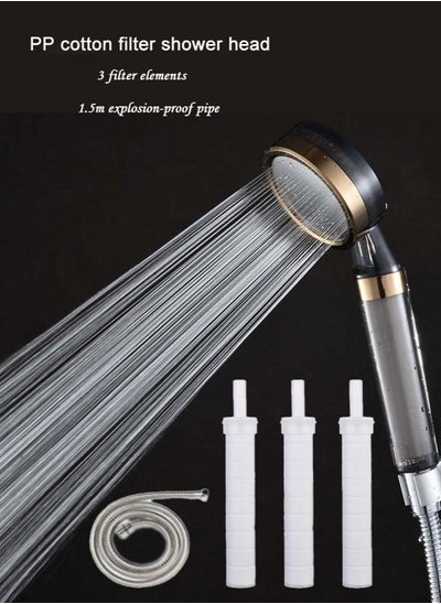 Buy PP Cotton Filter Shower Head, Water Purification, Pressurization and Water Saving, Negative Ion Massage Shower, Suitable for Mothers and Babies in Saudi Arabia