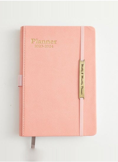 اشتري Academic Weekly & Monthly Planner Daily Planner with Monthly Tabs, Leather Cover + Month Label + Thick Paper + Elasticated String on the side في السعودية