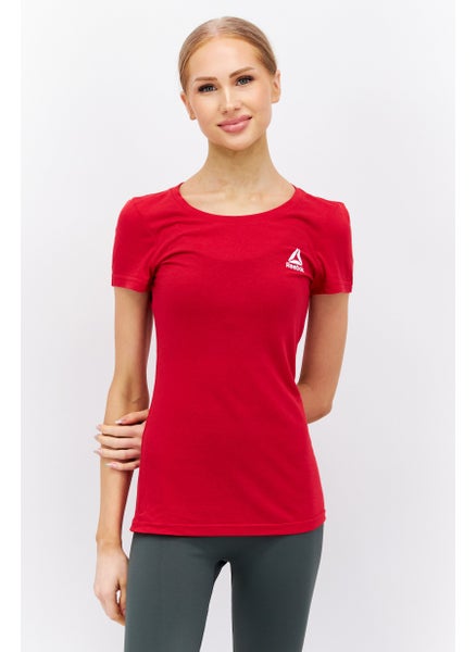 اشتري Women Sportswear Fit Short Sleeves Outdoor Top, Red في الامارات