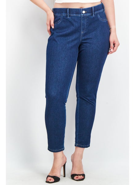 اشتري Women Slim Fit Plain Stretchable Jeans, Blue في السعودية