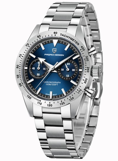 Men's Luxury Chronograph Quartz Watches, Stainless Steel 40MM Case